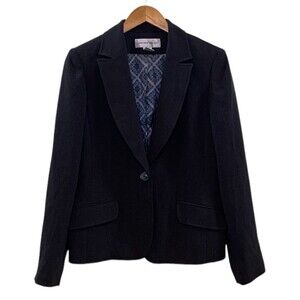 Jones New York 1 Button Blazer Suit Jacket Grey Size 8